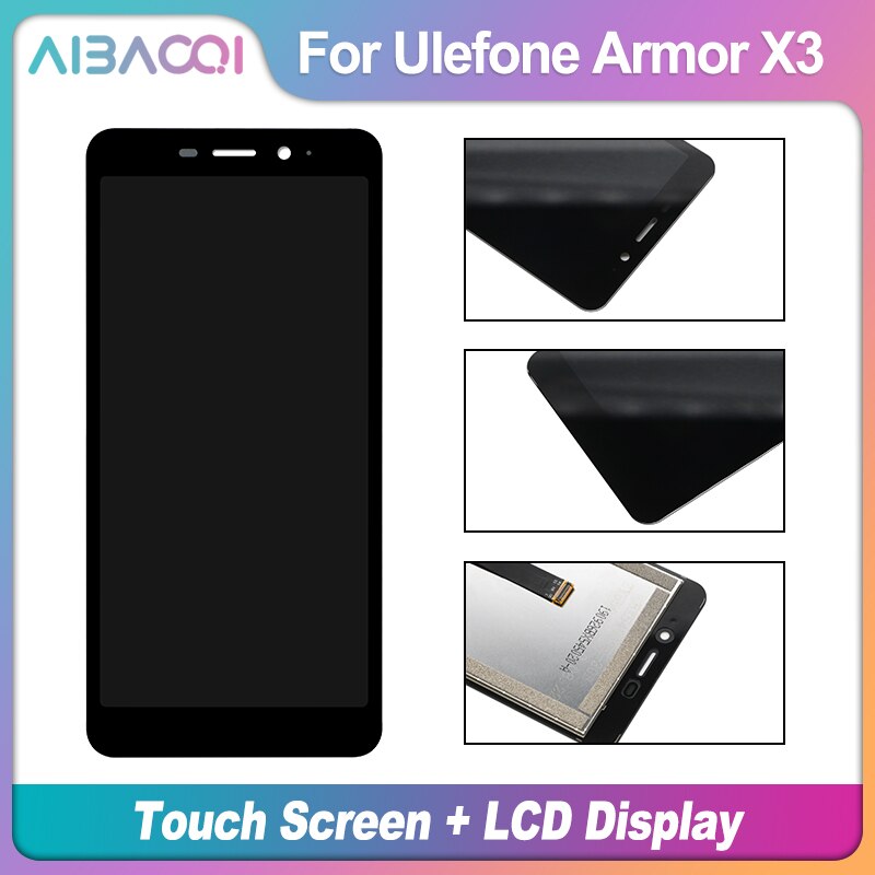 AiBaoQi Zupełnie nowy ekran dotykowy + wyświetlacz LCD Zamiennik do telefonu Ulefone Armor X3 X5 X5 Pro X6 X7 X7 Pro X8 X9