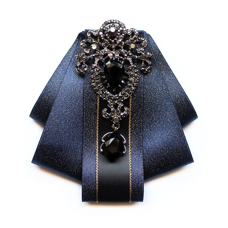 Pajarita de estilo británico de diamante hecho a mano de , traje de novio, pajarita de diamantes de imitación para hombres, accesorios de boda: 5