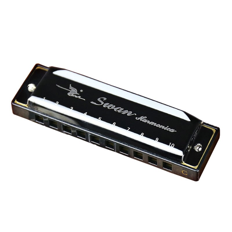 10 Holes Blues Harmonica Diatonische Mond Harp Met Pu Case Muziekinstrument