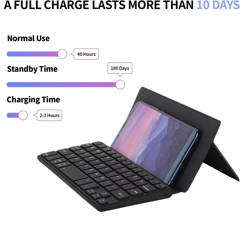 mini składana klawiatura Bluetooth Przenośna klawiatura bezprzewodowa ultra cienka składana klawiatura podróżna dla iPhone iPad prochowiec android