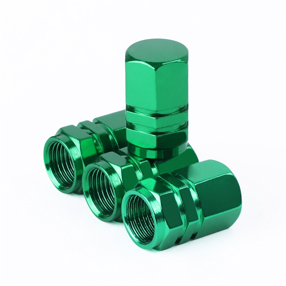 Aluminium Auto Wiel Band Ventiel Rim Stem Caps Ventiel Stofkap Wiel Banden Stem Air Dust Waterdichte luchtdicht Covers: Green