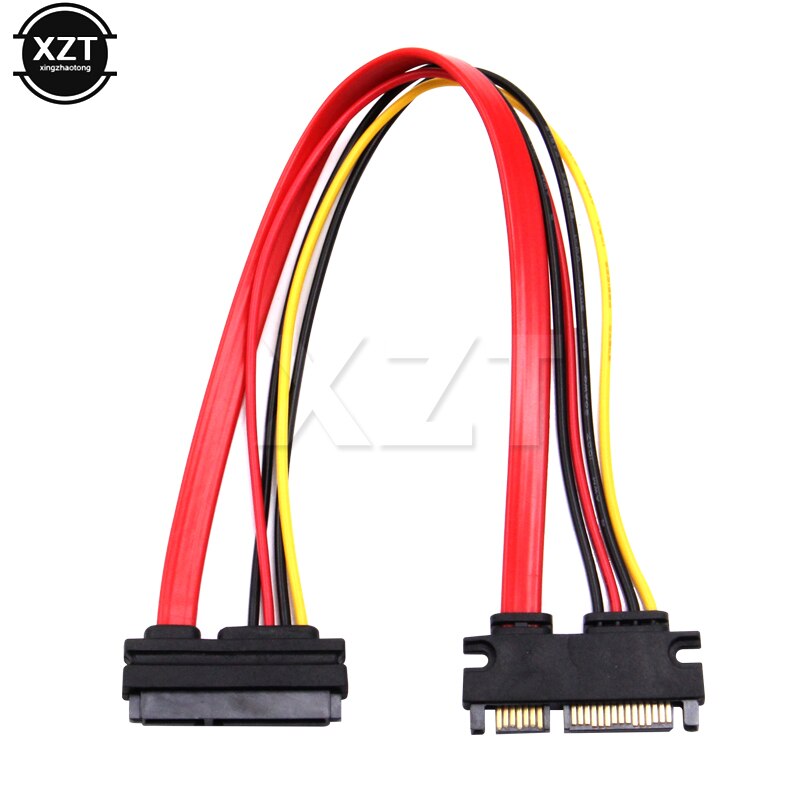 30cm SATA Cable Male to Female 7+15 Pin Serial ATA 22 pin Hard drive SATA Data Power Extension Cable Connector Conterver Cable