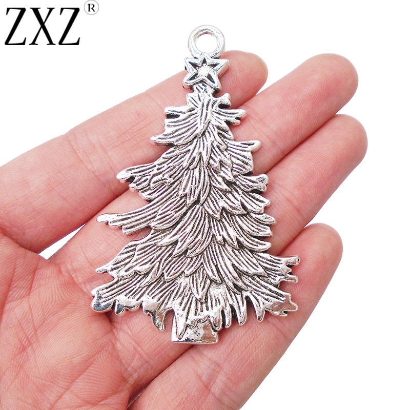 ZXZ 2pcs Grande Albero Di Natale Pendenti E Ciondoli Pendenti Con Gemme E Perle per Monili Che Fanno I Risultati 68x42mm