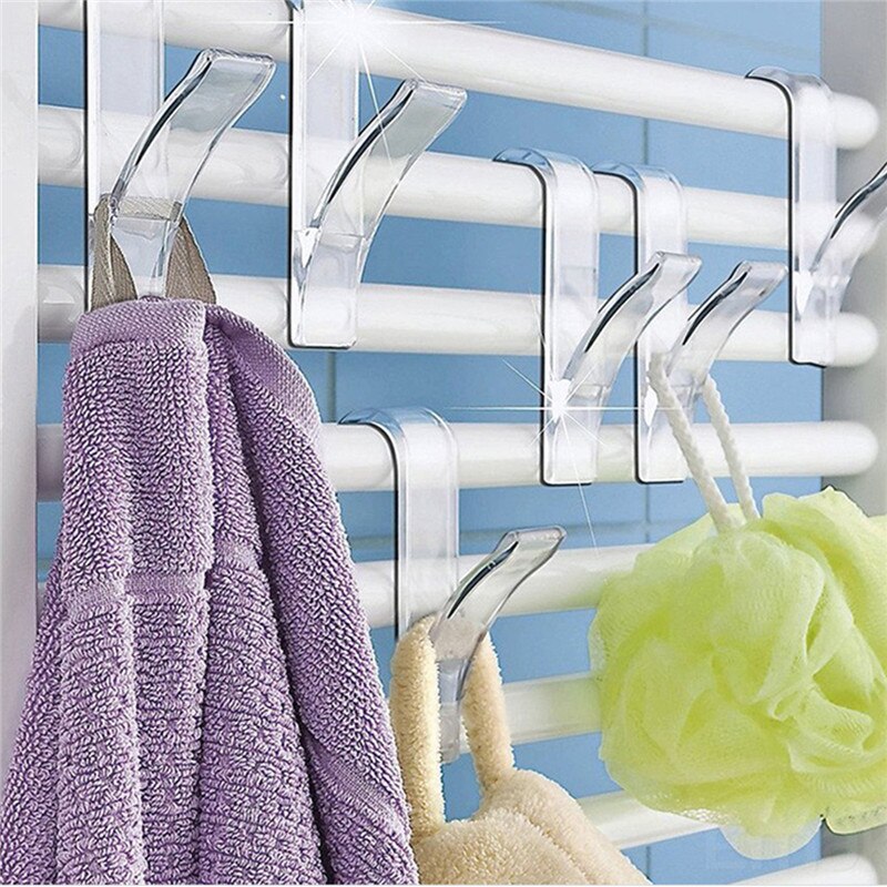 5 Pcs Badkamer Keuken Handdoeken Haken Wit Transparant Plastic S-Vormige Haak Voor Muts Sjaal Gebogen Multifunctionele haken