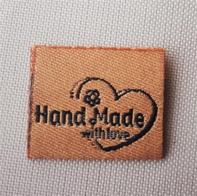Etiquetas hechas a mano para juguetes, Etiquetas bordadas, no se decolora, bolsa de tela hecha a mano con etiqueta de amor, 100 Uds.: Dorado