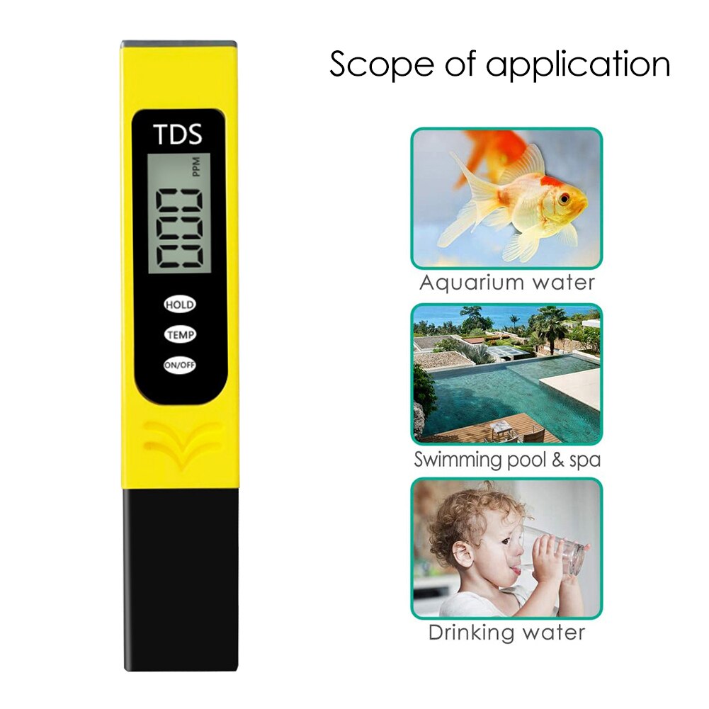 Portable Digital Water Meter Measuring Water Purity Tester TDS Temperature Meter Swimming Pool Drinking Water Aquarium