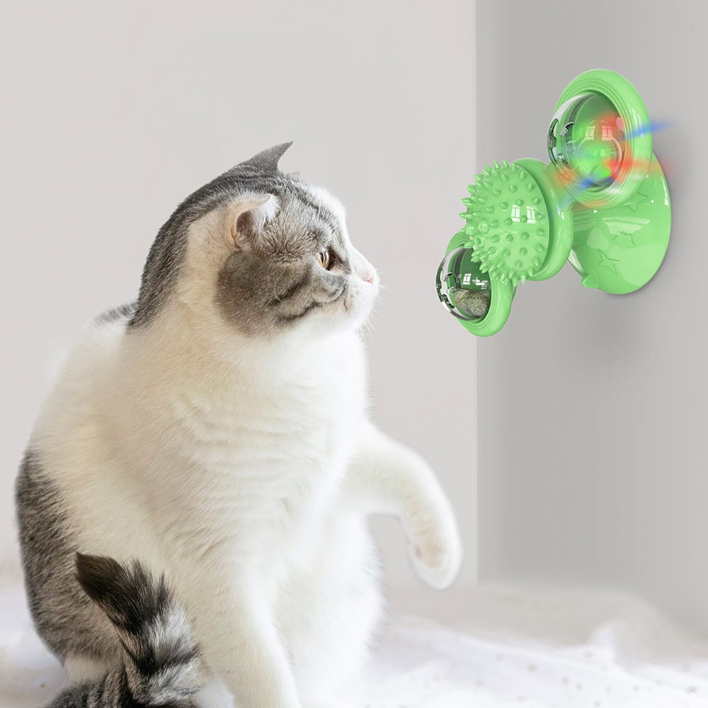 Vindmølle killing legetøj spindemølle kat legetøj pladespiller sjov kat legetøj ridse og gnid hår kat børste
