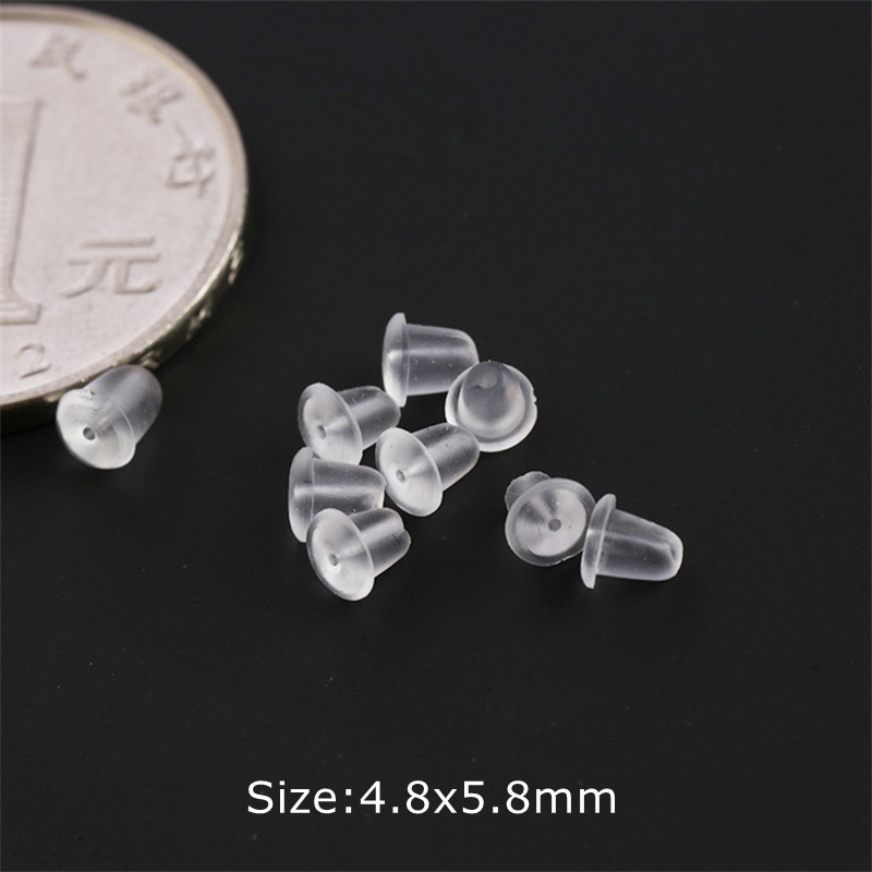 200/500 stücke klarer Pflaumen stecker weiche Silikon ohrringe zurück Sicherheits stecker für DIY Ohr stöpsel Ohrring zubehör für Schmuck: S / Grau