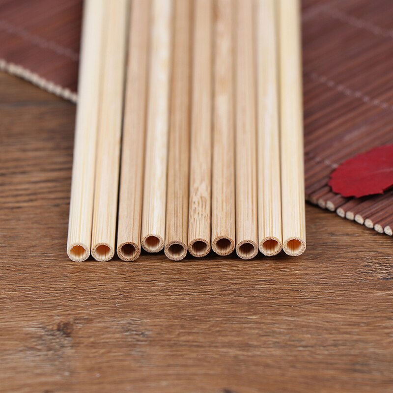 5Pcs/Set Bamboo Straw Reusable Straw 20cm Organic Bamboo Drinking Straws Natural Wood Straws For Party Birthday Wedding Bar Tool