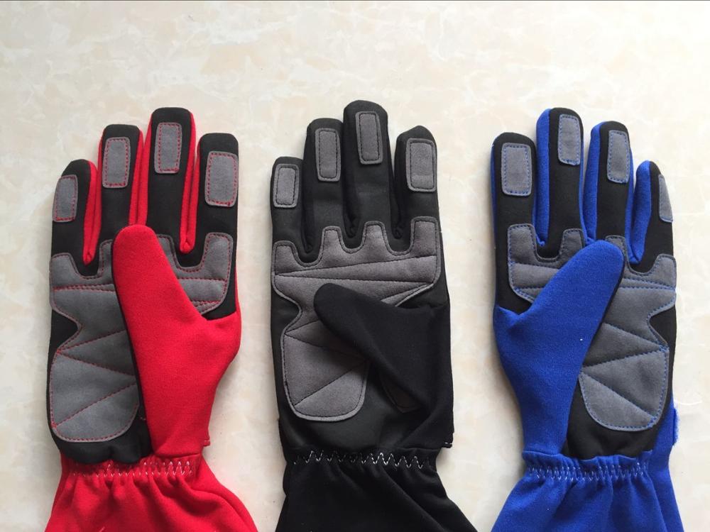 Hyvät hanskat autokilpailuhanskat nylon puuvilla 3 väri koko m /10,  l /11,  xl /12 sopivat miehille ja naisille