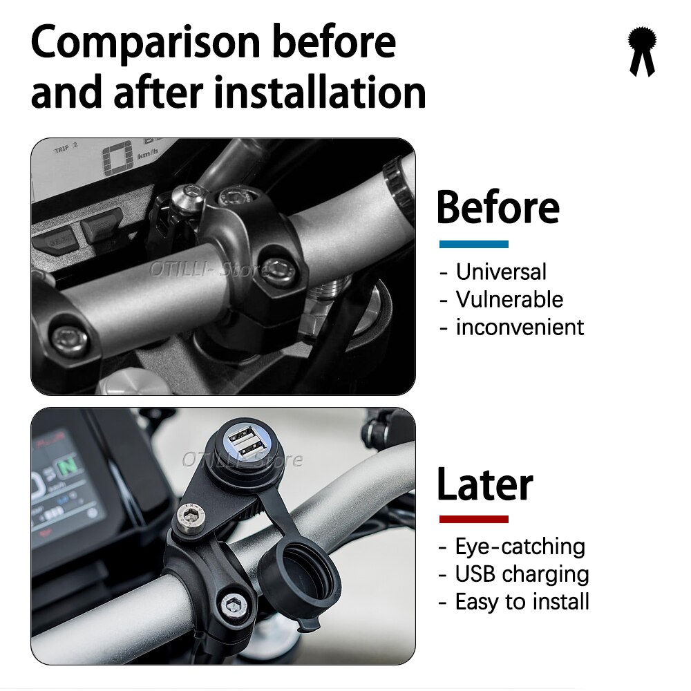 Motorfiets 12V Dubbele Usb Lader Adapter Voor Yamaha Tracer MT-07 MT-09 Sp FZ-09 FZ-07 Tracer Xsr 700 900