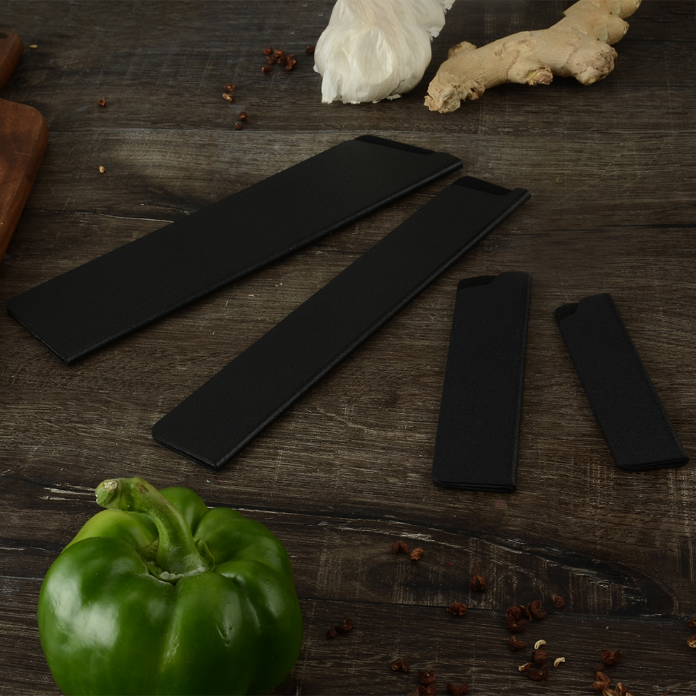 ABS Velvet Knife Blade Protector Set 3.5,5,5,8 inch Stainless Steel Knife Covers Kitchen Knives Blade Guards Cutlery Accessory