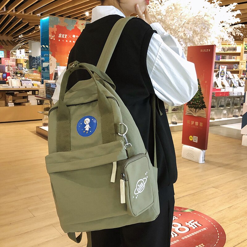 Girl Heart Ins Super Fire Girl Schoolbag Fifth And Sixth Grade With Simple Schoolbag Korean Version Harajuku Ulzzang Backpack