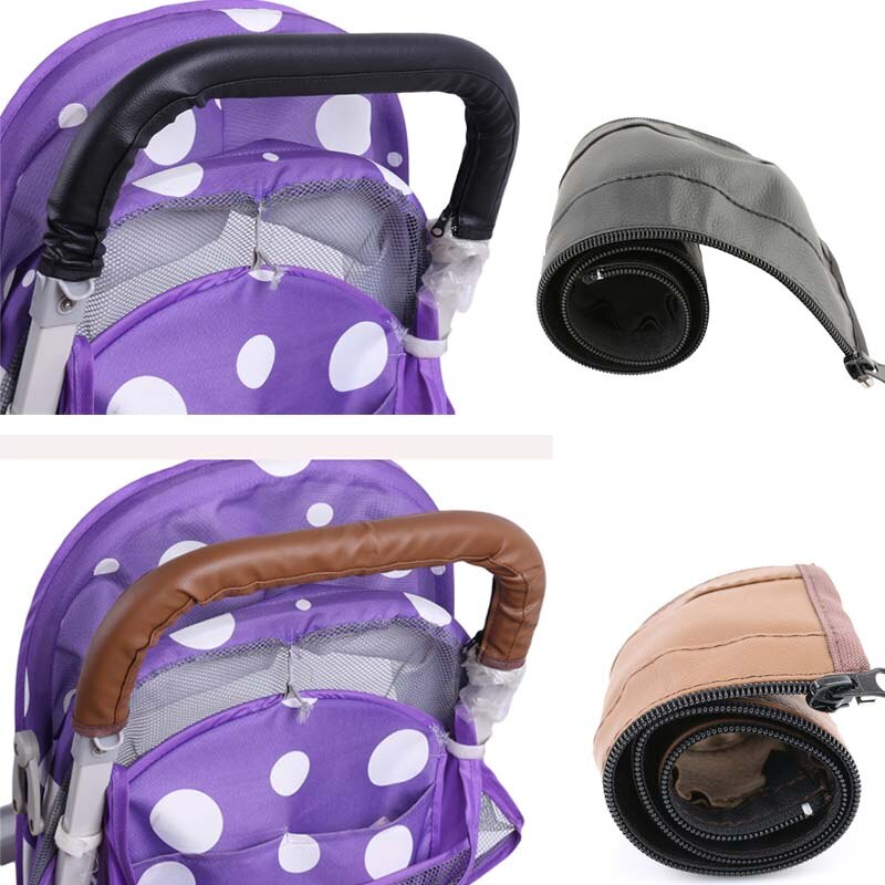 Baby kinderwagen wandelwagen armsteun hoes hoes pu leer beschermhoes voor armsteun handvat rolstoelen opvouwbaar en wasbaar