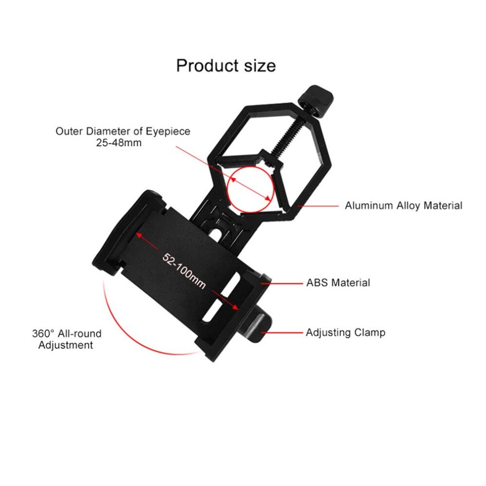 Portable CM-4 Microscope Adapter Clip Binocular Monocular Spotting Scopes Universal Mobile Phone Camera Adapter Holder
