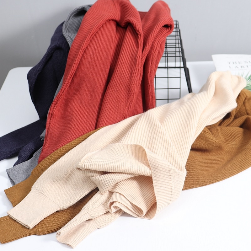 Gigogou perus syksy-talvi naisten neule paksu neulottu lämmin villapaita o-kaulus naisten neulepaita yläosa