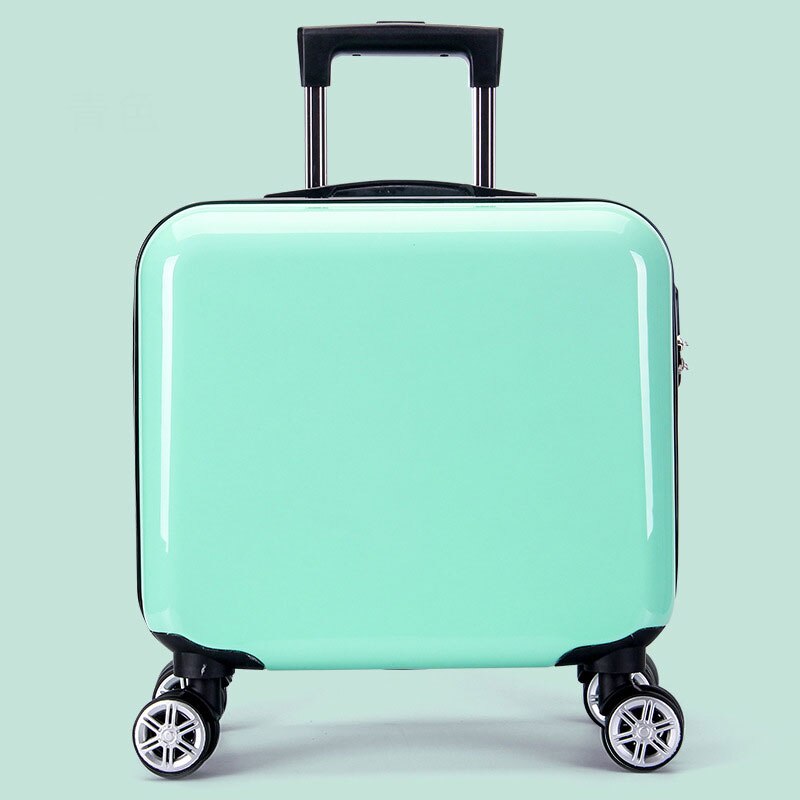 Child Boarding Trolley 16 inch Cartoon Suitcase Large Capacity Luggage Universal Wheel Student Suitcase Hanimom: Green