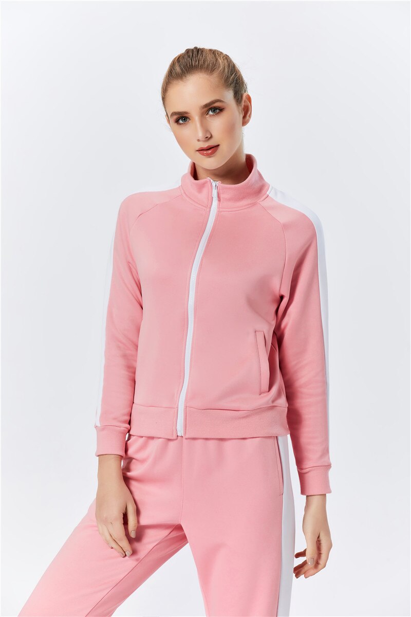 Raibaallu gestreepte effen pakset dames trainingspak 2- delig sportoutfit joggingsweatshirt fitness lounge sportkleding: S / C