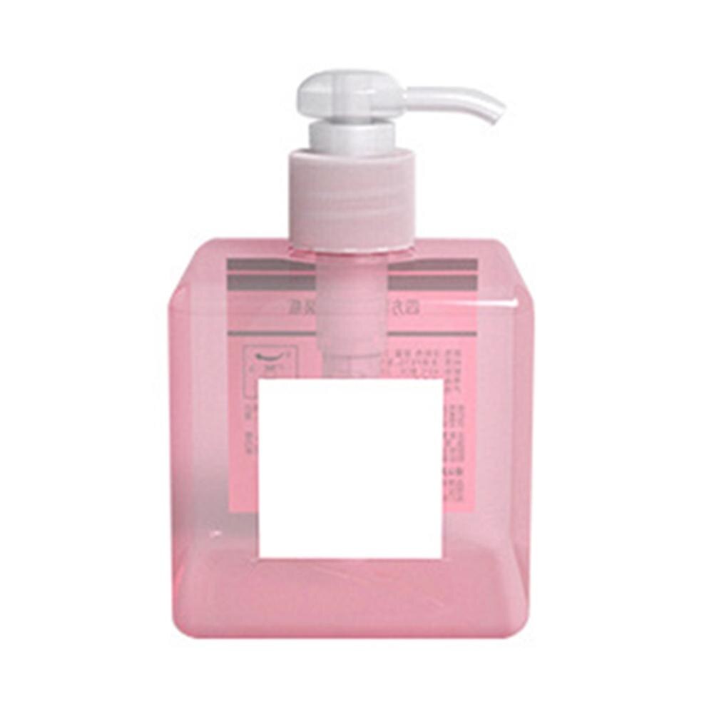 250/450Ml Duidelijk Fles Vierkante Dispenser Zeep Schuim Schuimende Pomp Lege Plastic Storage Container Vloeibare Douchegel Schuim pomp: Pink250ml