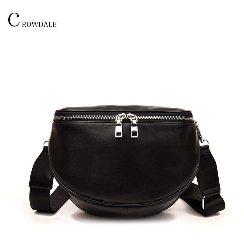 Crowdale pure color dames leren schoudertas met schelpen, crossbody tas voor dames
