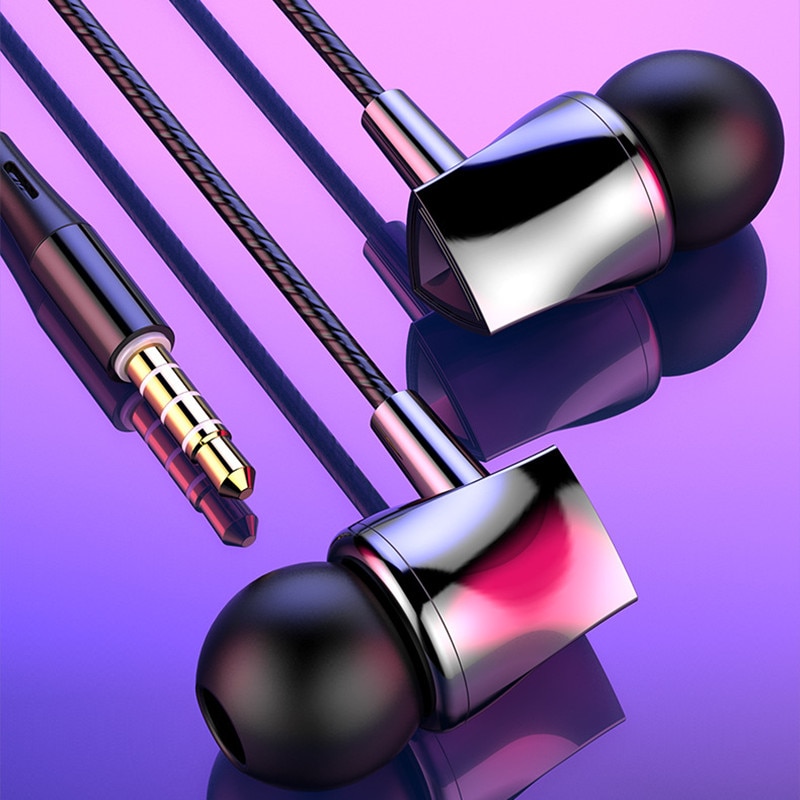 Fones de ouvido com fio super graves, estéreo, xiaomi redmi note 7 mi 9 se iphone 7 huawei p30