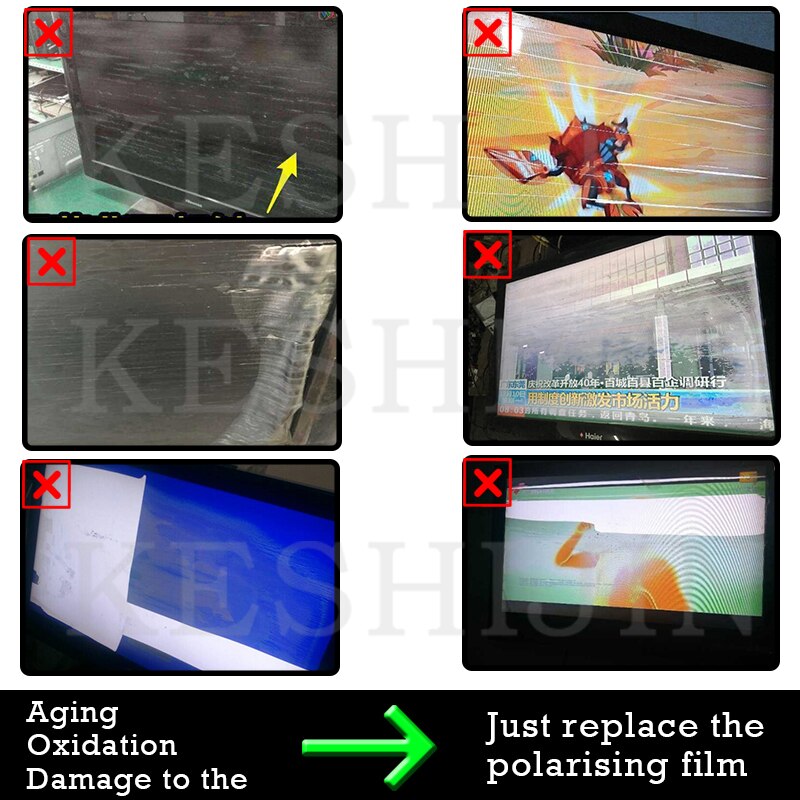 Polariseur TV Film polarisant 24 pouces 45/0/90 degrés LCD LED réparation Tv remplacement Film original