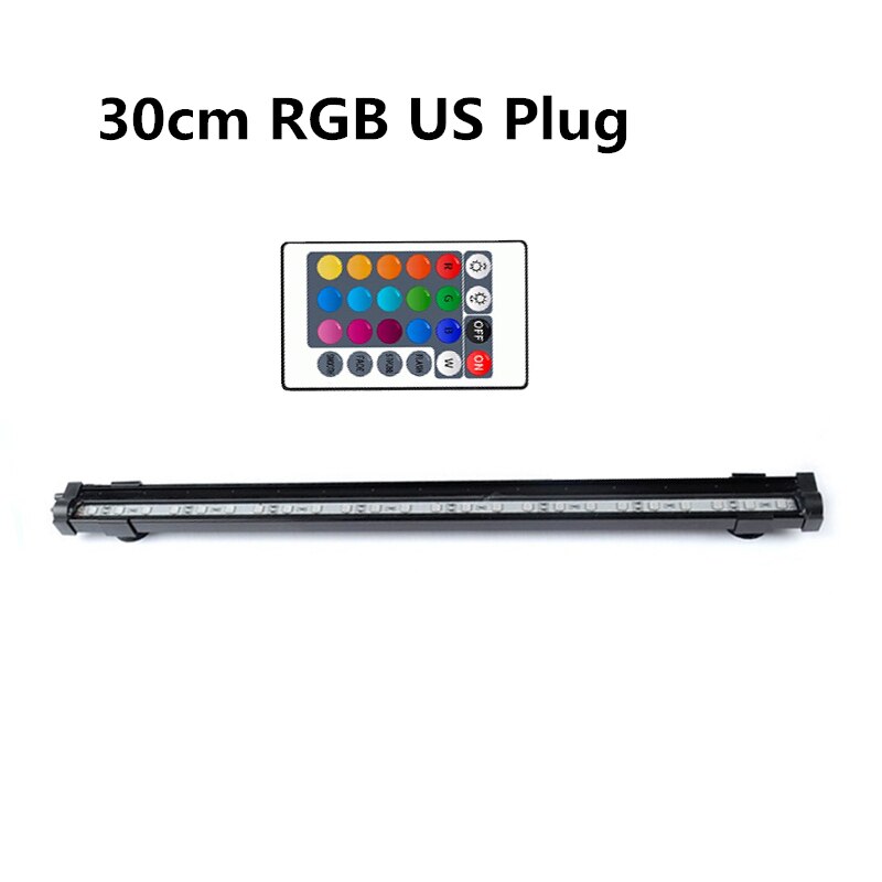 Serbatoio di Pesci d'acquario Luce Impermeabile del portato Bolla Pompa sbarra Luce 23/30/45/52cm Della Decorazione di Illuminazione lampada subacquea 24 Chiave A Distanza di Controllo: 30cm RGB US spina