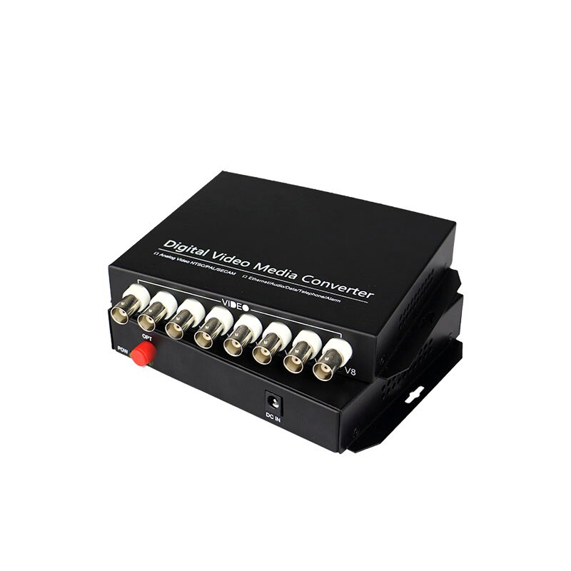 8 channel analog BNC video to fiber optic converter price Transmitter receiver for CCTV system analog camera CVBS camera