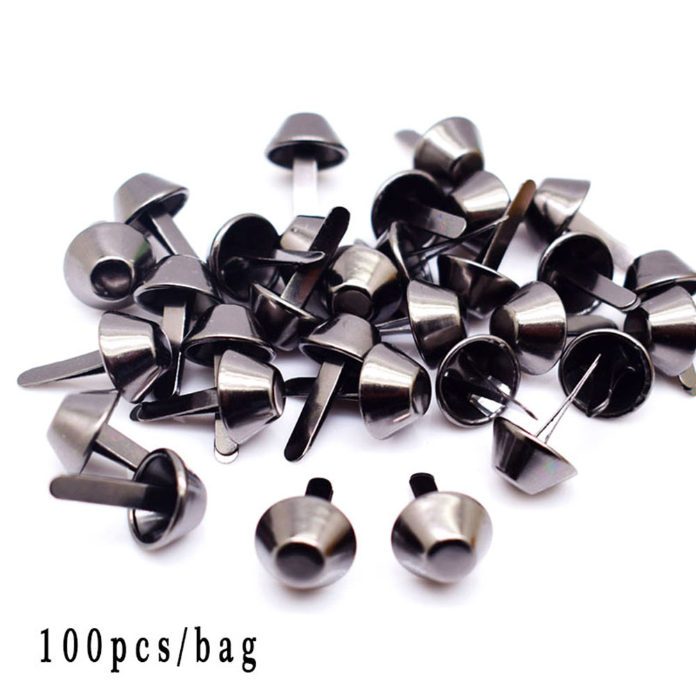 12mm 100 Uds remaches bolsa tachuelas perforadas para bolso Punk Rock Artesanía de metal monedero pies remaches bolsa DIY accesorios al por mayor: Black