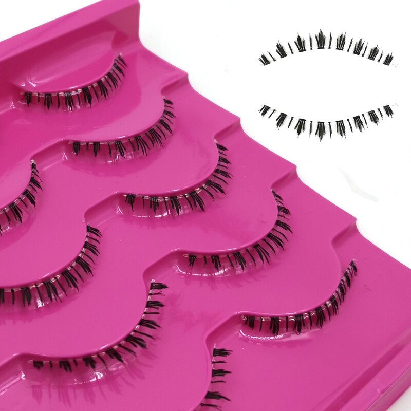 Lyxiga tunna nedre ögonfransar nedre korta ögonfransar set mycket naturlig naken makeup handgjord mjuk under ögonfransförlängning