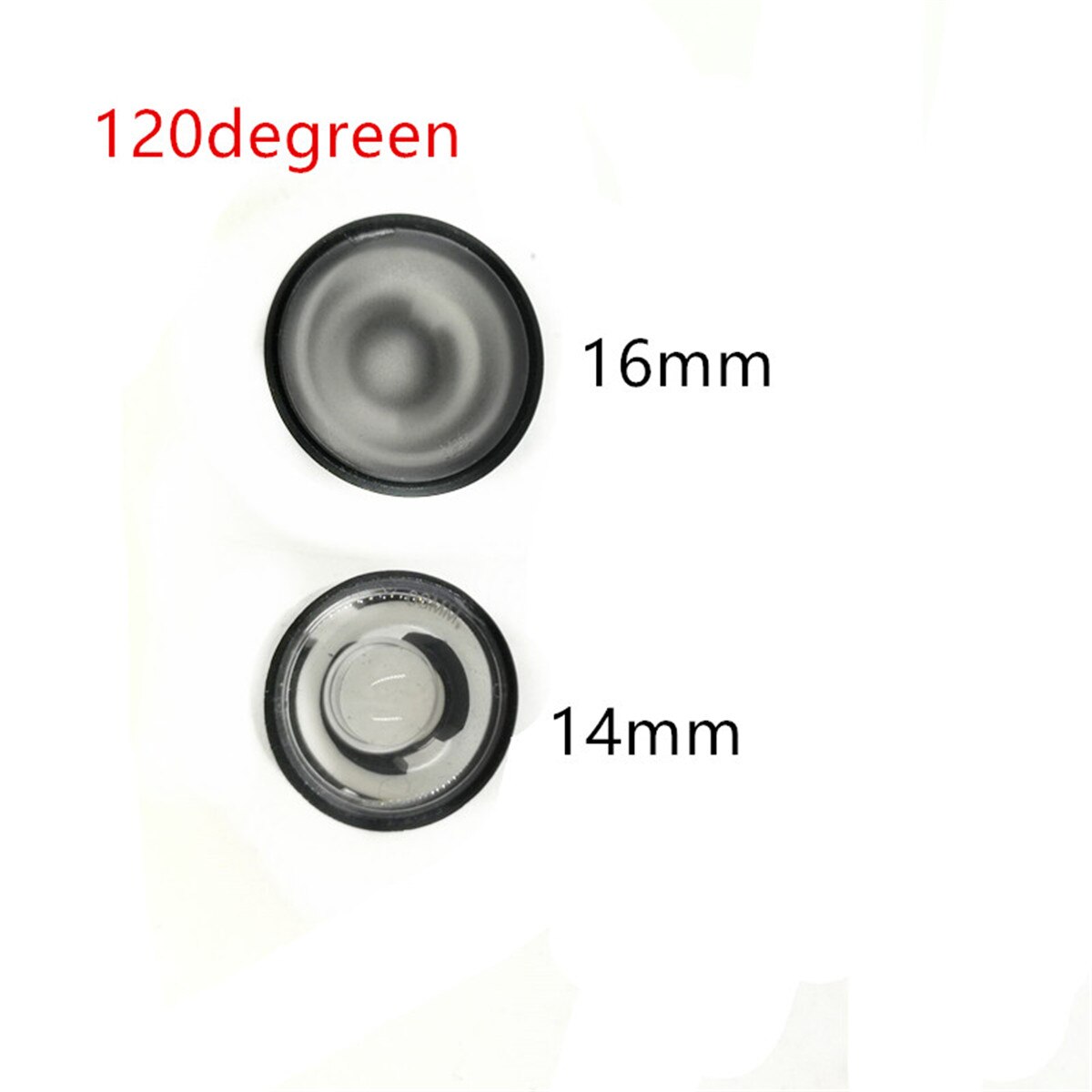 Ir 1w 3w krachtige led-lens 14mm 16mm 120 graden lens met zwarte houder voor ir cctv diy: 14mm / 50 stuks