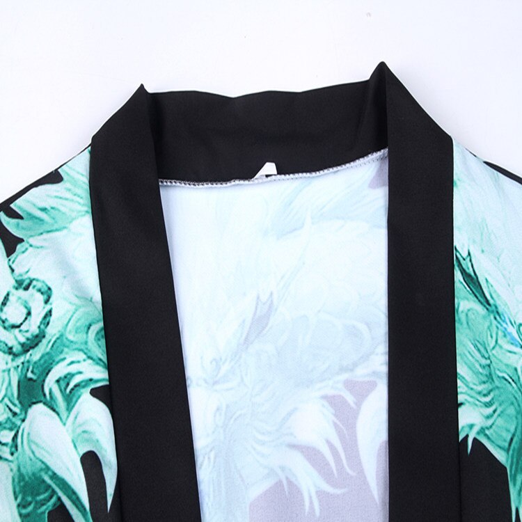 Vrouwen harajuku vest japanse kimono zomer drakenprint losse shirt tops heren zomer kimono jas gothic yukata jas