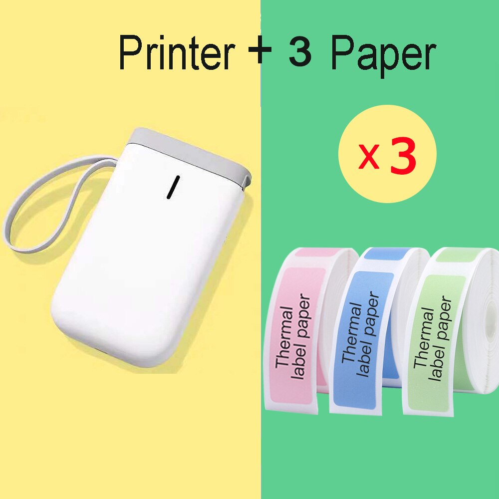 Wireless Label Printer Portable Pocket D11 Label Printer Bluetooth Thermal Label Printer Fast Printing Home Use Office Printer: D11 White 3c