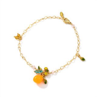 Romantisk søte oransje blomster perle ørering ring armbånd armbånd halskjede smykkesett for kvinner hvite blomster smykker: No10 armbånd