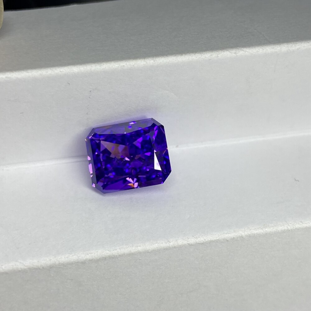 Meisidian 6A 10x12mm strahlend schneiden Violett Zirkonia 12 Karat zerquetscht Eis CZ Diamant