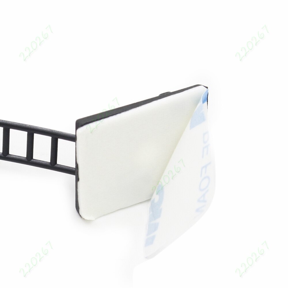 50x Herbruikbare Verstelbare Adhesive Draad Bevestigingsklem Cable Tie Mount Sticker Zwart