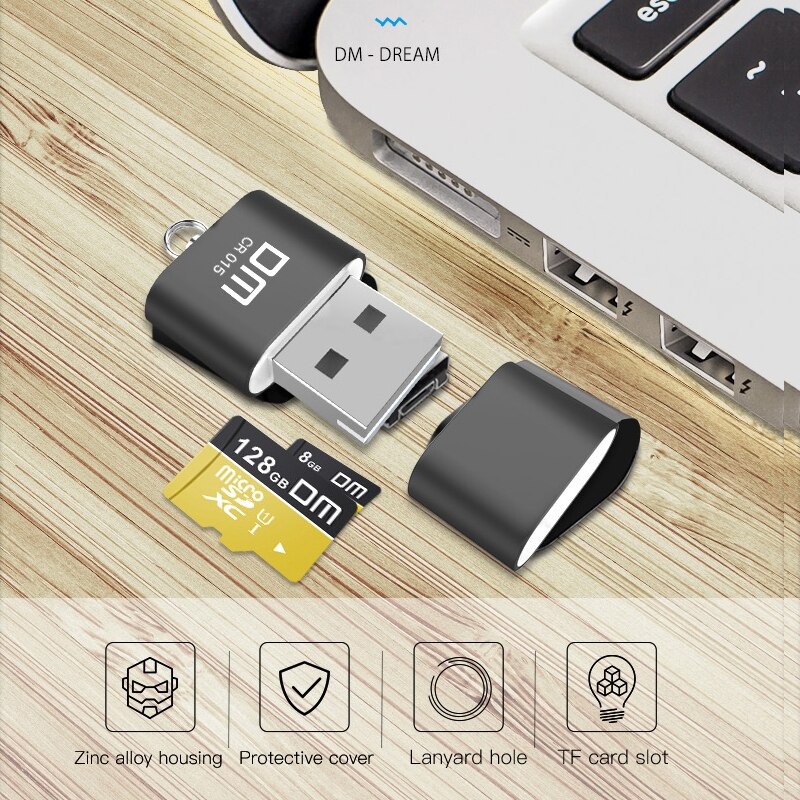 DM CR015 MicroSD Kartenleser mit TF Karte Slot werden USB-Stock für Computer oder für Auto USB Adapter