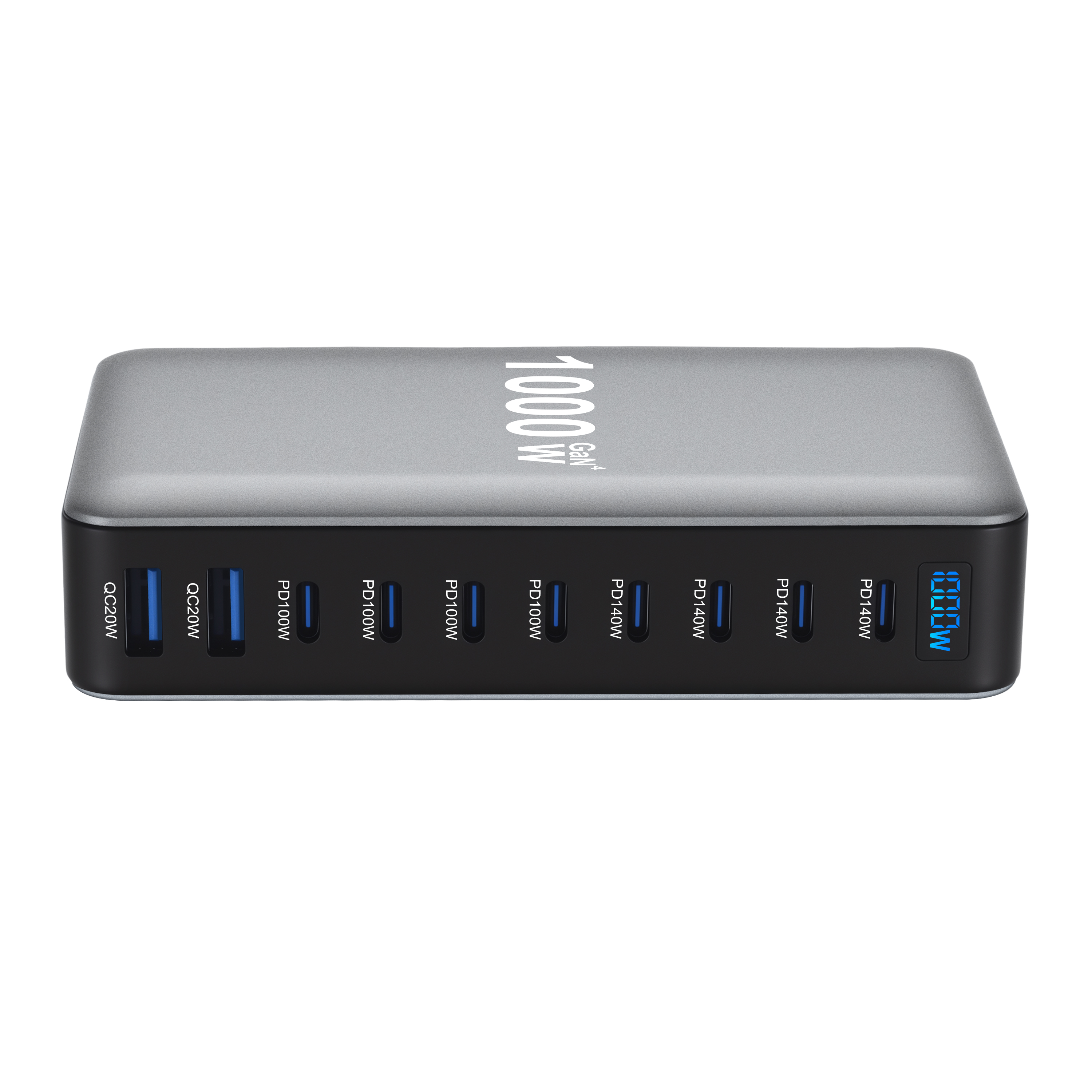 1000W GaN Fast Charger PD3.1 USB Type C 10-Port DesktopFast Charging Station Adapter for Mobile & Tablets
