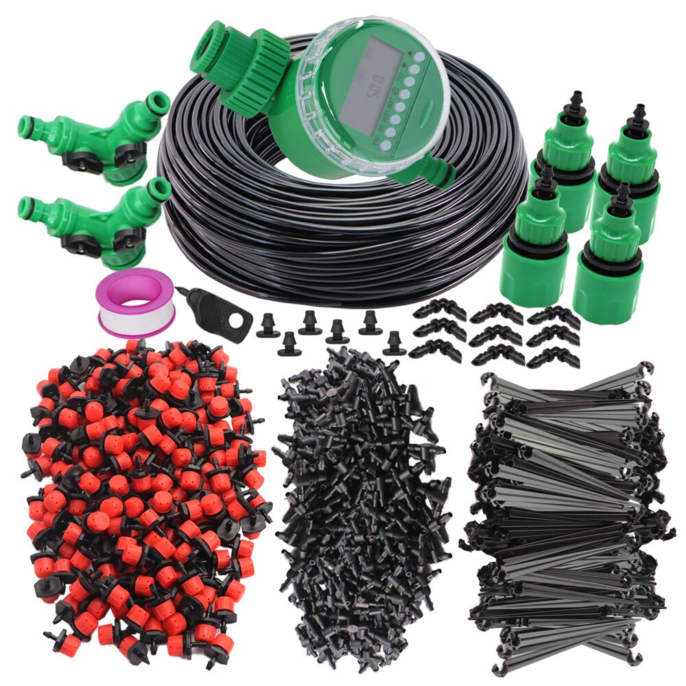 50M Smart Garden Watering System 4/7mm Hose Adjustable Dropper Kit Plant Self Automatic Watering Timer Micro Drip Irrigation Set