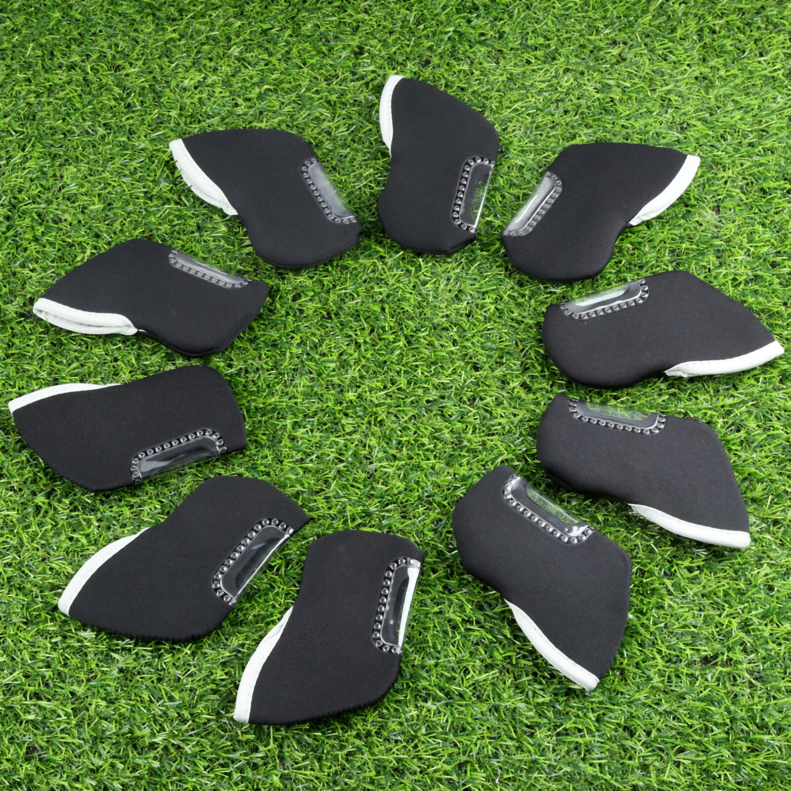 Neopreen Golf Ijzers Headcover Iron Putter Head Beschermende Covers Window Golf Club Head Cover Golf Accessoires Zwart/Blauw/ groen: Black