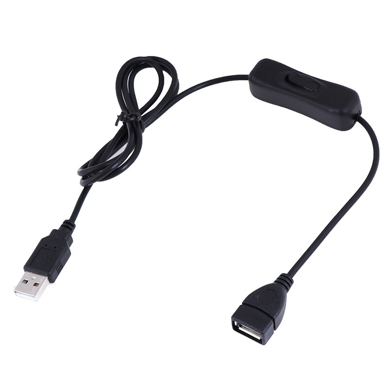 Electronics Date Converting 1M USB Cable Male to Female Switch ON OFF Cable Toggle LED Lamp Power Line Black