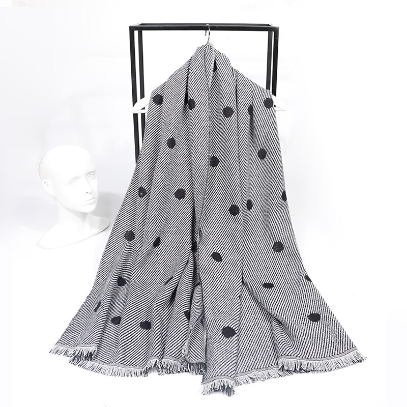 Épaississement couleur unie treillis points doux femmes écharpe cachemire foulards dames châle enveloppement automne hiver pashmina unisexe silencieux