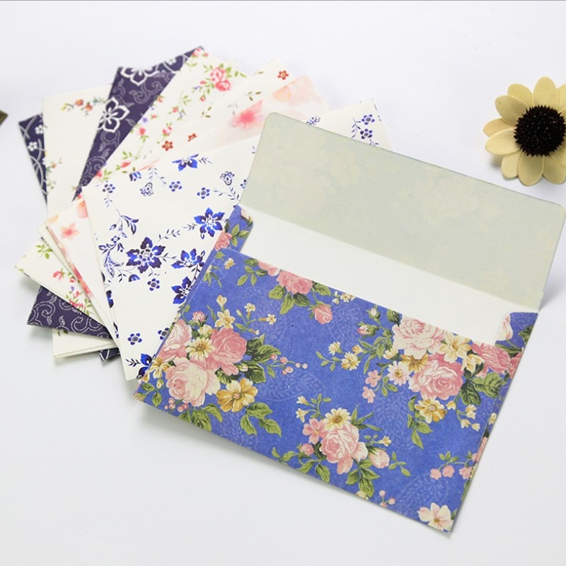 10 Stuks Per Verpakking Pastorale Stijl Kleine Bloemen Enveloppen Papier Chinese Stijl Retro Cherry Blossom Rozen Briefhoofd Liefde Letters