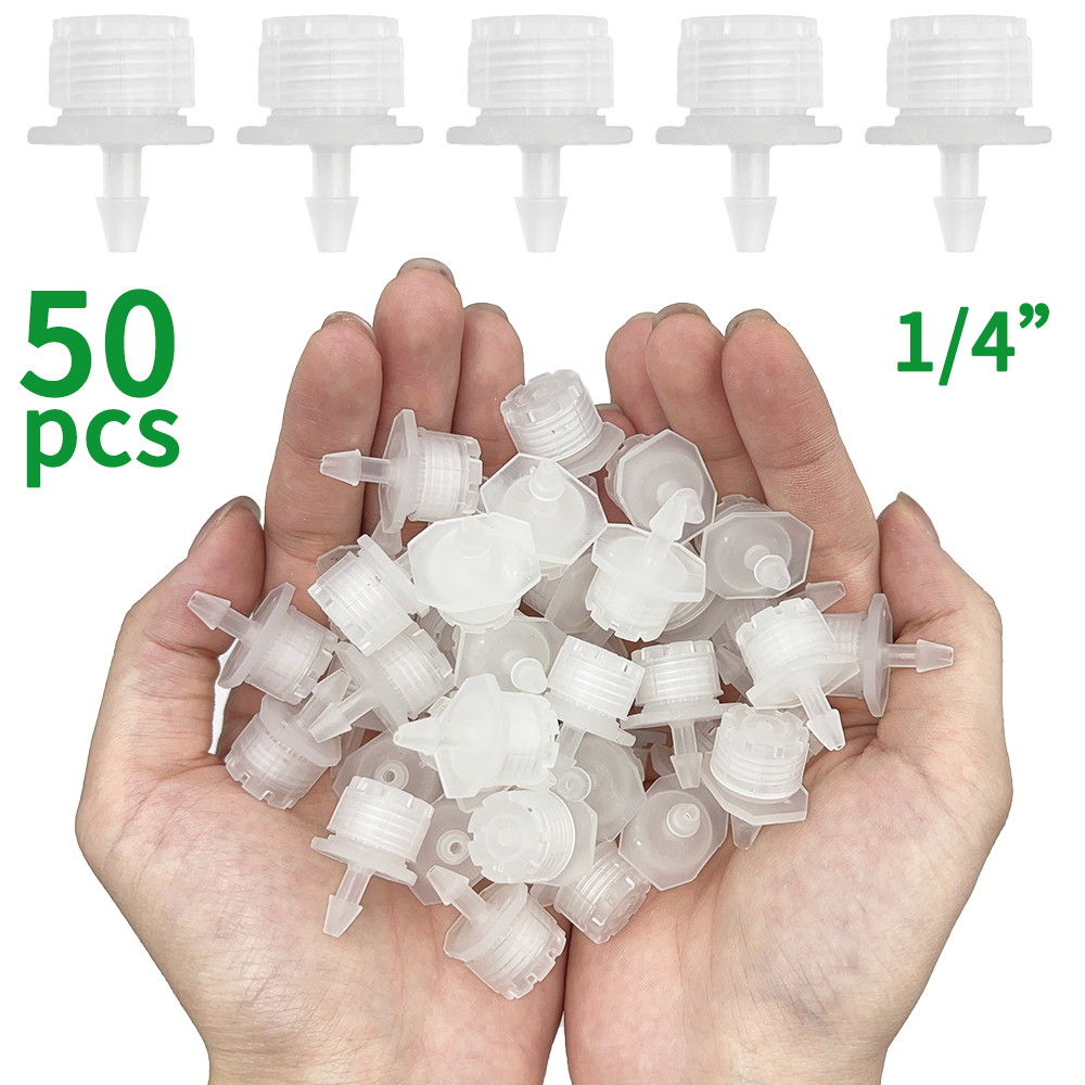 50x Garden 4/7mm Hose Transparent Bend Arrow Dripper 1/4'' Drip Emitter Water Saving Sprinkler Micro Irrigation Greenhouse: black