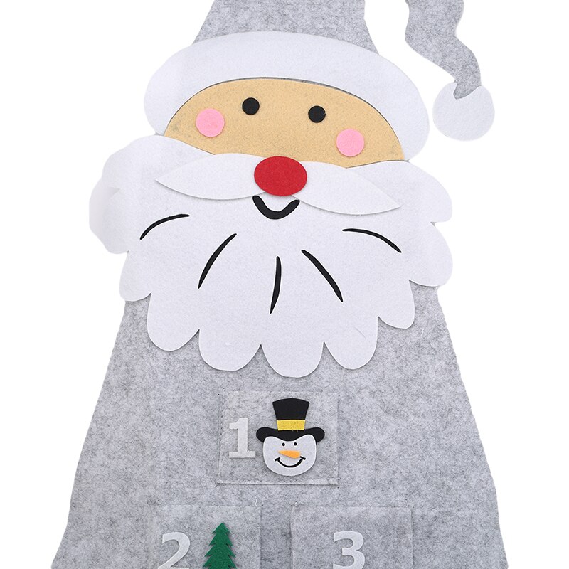 Felt Christmas Advent Calendar With Pockets Wall Hanging Santa Felt Advent Calendar 24 Days Countdown Calendar For Home Decor