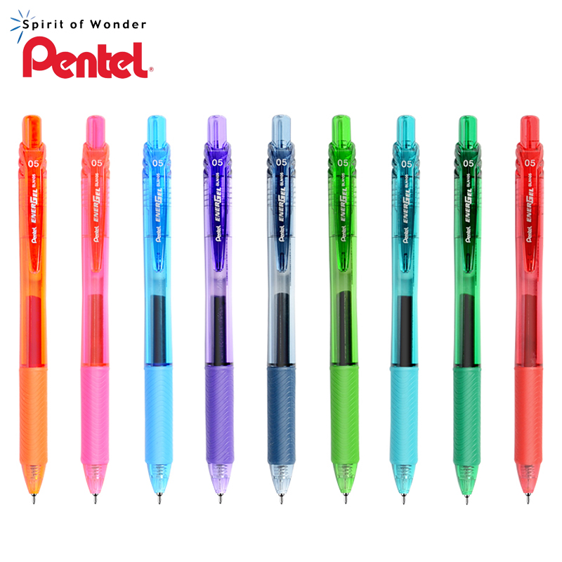 Bolígrafo de Gel líquido Pentel EnerGel BLN105, bolígrafo de secado rápido de 0,5mm, prensa Rollerball, punta de aguja de Metal, papelería escolar japonesa, 1 Uds.