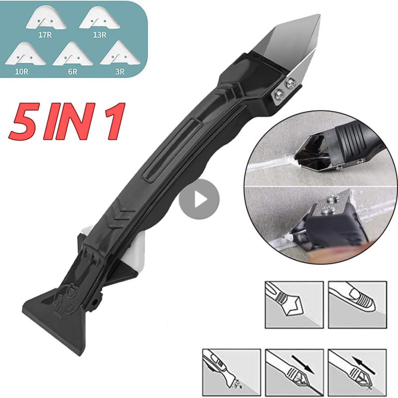5 In1 Silicone Remover Glass Glue Scraper Silicone Spatula Trimming Metal Scraper Beauty Seam Clean Hand Tool Remove Glue Device