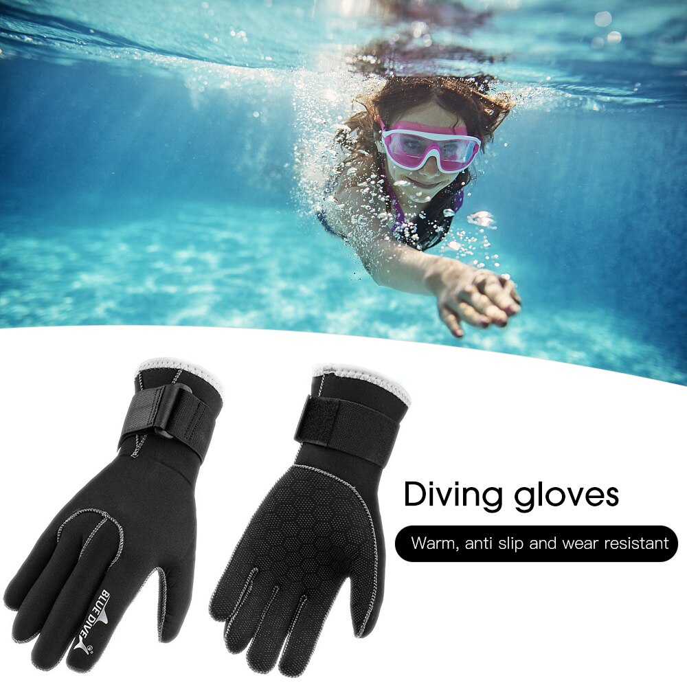 1 Paar Water Handschoenen 3Mm Neopreen Vijf Vinger Warm Wetsuit Winter Handschoenen Voor Duiken Snorkelen Peddelen Surfen Kajakken Kanoën