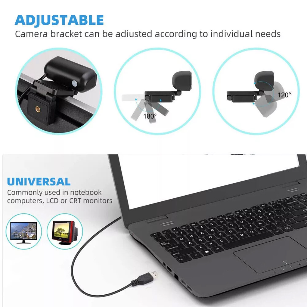 1080p webcam full hd con clip universali adatte a laptop, desktop, monitor lcd, webcam full hd, microfono