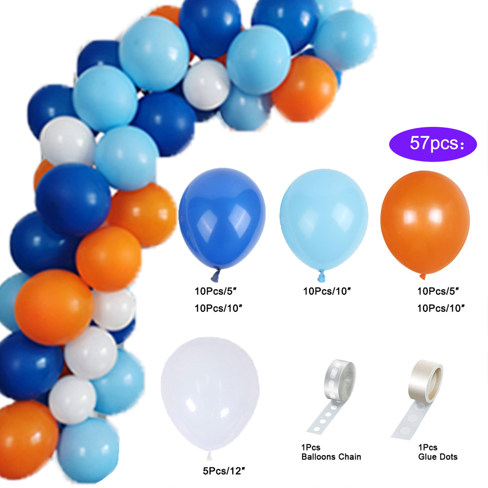 Outer Space Party Birthday Balloons Orange Navy Blue Chrome Silver Balloons Arch Garland for Kids Birthday Party Decor Baby Show: iridescent